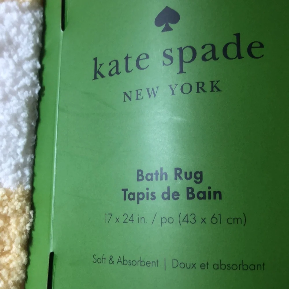 kate spade Yellow and White Striped Bath Rug